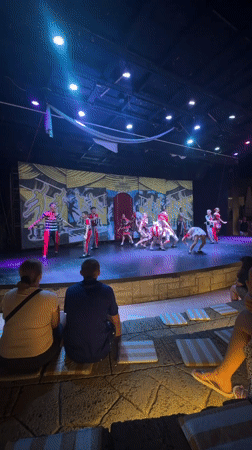 Circus variety show with acrobats, aerialists, and clowns in Manavgat