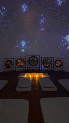 Sound bath room and illuminated art installation documented Thailand