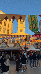 Medieval festival with merry-go-round draws crowds in Burjassot square