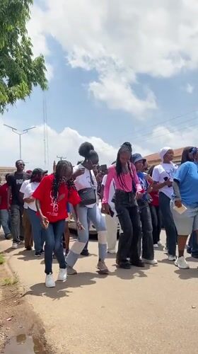 Nurses' procession marches through Jos streets with banners and matching shirts