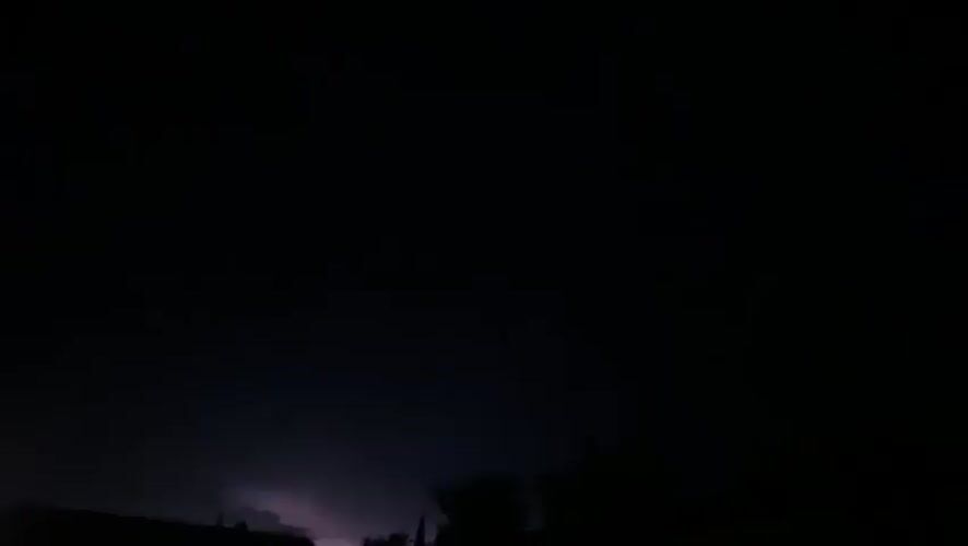 Lightning flashes over Harlingen during a late-night storm