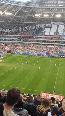 Football match in progress at Samara Arena, Russia
