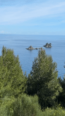 Coastal islets with structures documented near Mirište, Montenegro