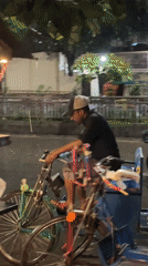 Mixed memories: rickshaw rider, street food, rainy tower view