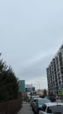 Cloudy morning street scene documented in Kazan, Russia