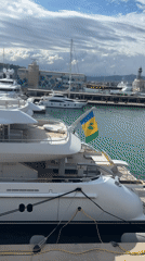 Luxury yacht 'Meridian A' docked at Barcelona marina
