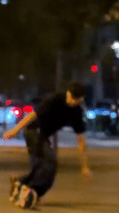 Nighttime skateboarding captured on Barcelona streets