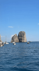 Recreational boating and kayaking documented around Capri coastline