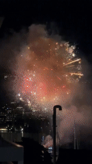 Fireworks display over Budva's Old Town and waterfront