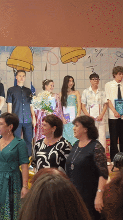 Graduation ceremony with certificates and celebrations in Astrakhan
