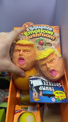 Trump-themed mushroom stress toys spotted in Kiryat Bialik
