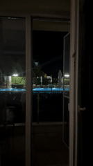 Night at a Hisarya resort: glowing pool, elegant interiors