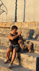 Saturday vlog hangout with a poodle on Bali steps