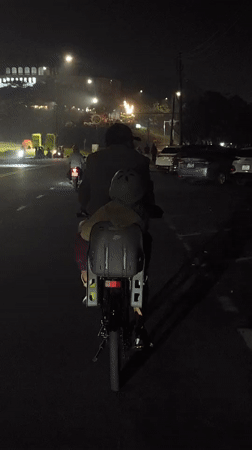 Evening lotus lanterns and cyclists observed in Da Lat
