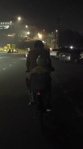 Evening lotus lanterns and cyclists observed in Da Lat