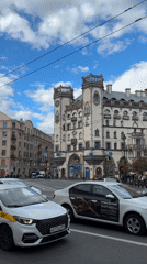 Normal street activity documented in Saint Petersburg theater district