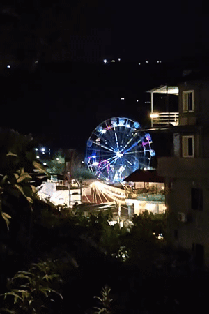 Pokhara garden park comes alive with lights and color at night