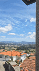 Elevated view captured of Barcelos rooftops and landscape