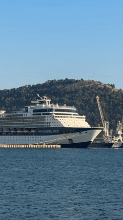 Celebrity Constellation cruises through Bar, Montenegro