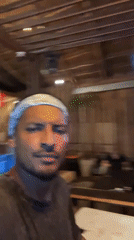 Man films himself in decorated bar in Playa del Carmen