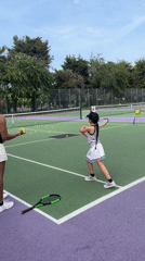 Tennis lessons observed on London courts Saturday afternoon