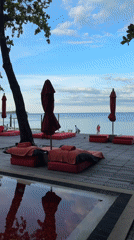 Beach wedding venue setup captured in Baan Chaweng, Thailand