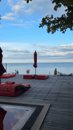 Beach wedding venue setup captured in Baan Chaweng, Thailand