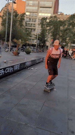 Early morning skateboarding captured in Barcelona city streets