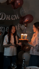 Birthday celebration with jam-topped cake in Saint Petersburg