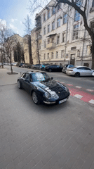 Porsche 911 spotted parked on Kyiv cobblestone street