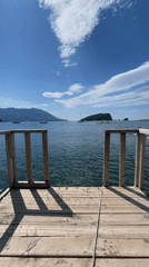 Calm morning captured at tropical waterfront pier location
