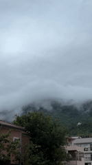 Foggy mountain conditions documented in Montenegro village