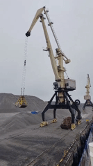 Cargo loading operations documented at Shalsky port facility