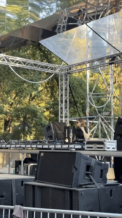 Outdoor DJ set draws a crowd in Vrnjačka Banja, Serbia