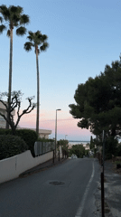 Dusk street scene captured in Le Cannet, France