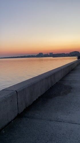 Evening coastal scenes captured in Pomorie, Bulgaria during sunset