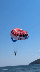 Parasailing and beach life on the Budva Riviera