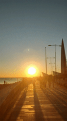Evening stroll captured along Saint Petersburg waterfront at sunset