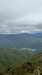 Panoramic mountain views captured from St. Elijah observation deck, Bulgaria