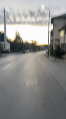 Cycling through Gabrovo streets at dusk