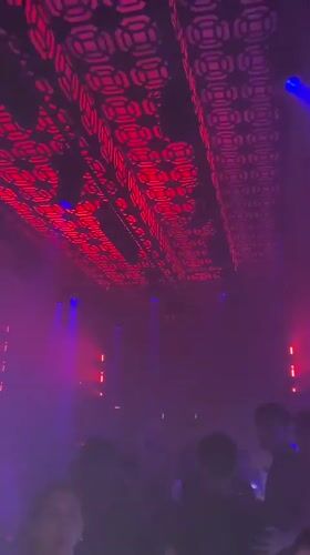 Entertainment venue with colorful lighting captured in Puebla, Mexico