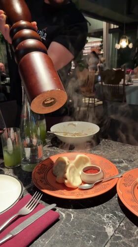 Georgian meal served at Limassol restaurant with traditional dishes