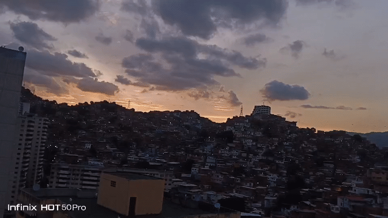 Caracas residents document sunset cityscape and daily life moments