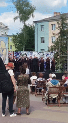 Multiple choirs perform outdoor concerts in Ternopil public square