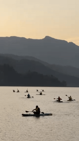 Tourist and local activities documented around Phewa Lake, Pokhara