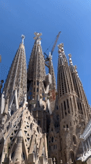Ordinary midday scenes captured around Barcelona's Sagrada Familia district