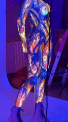 Commercial photoshoot with UV bodysuits filmed in Sofia studio