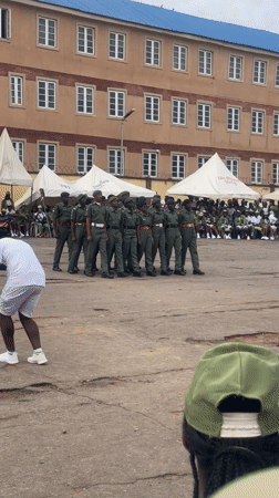 NYSC corps members parade and drill at Alagba ceremony