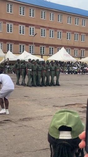 NYSC corps members parade and drill at Alagba ceremony