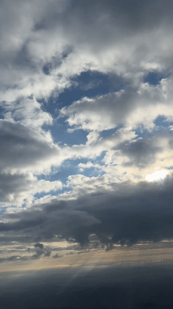 Aerial view captures mixed clouds and sky over Germany